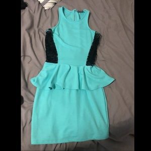 Peplum Soprano Dress Turquoise